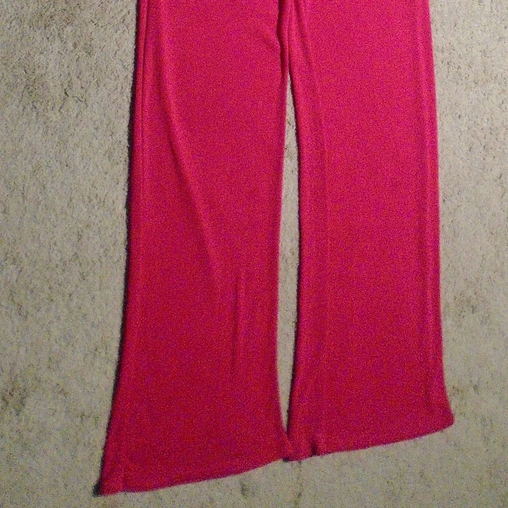 ZARA High Neck Sleeveless Ribbed Fuchsia Jumpsuit - Picture 9 of 9